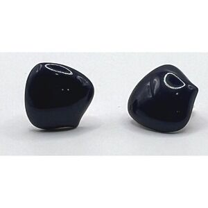 Vintage Monet‎ Navy Blue Clip On Earrings Gold Tone Designer Classic